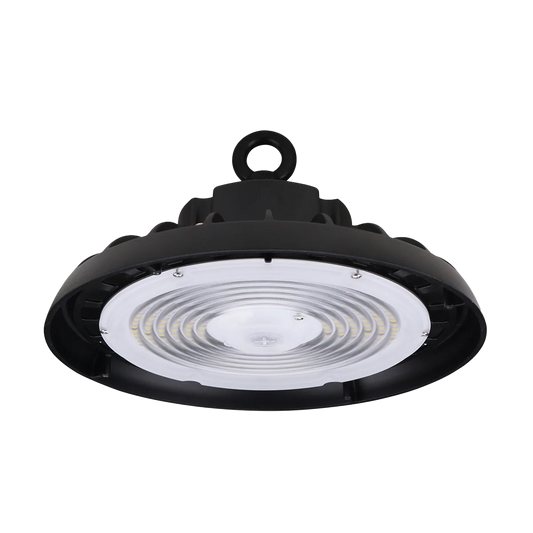 Medinah Power | UFO 200-300W Series Round LED High Bay | Up to 45,000 Lumens | CCT & Wattage Selectable | 120-277v | Black_full view