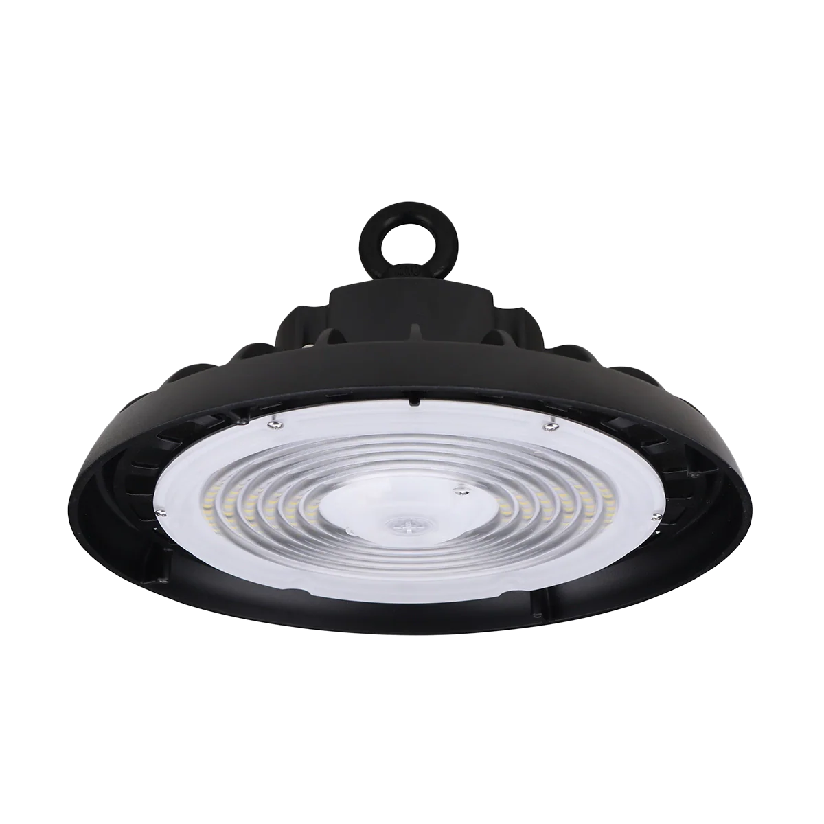 Medinah Power | UFO 100-150W Series Round LED High Bay | Up to 24,000 Lumens | CCT & Wattage Selectable | 120-277v | Black_full view