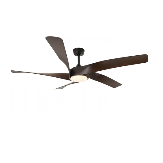 Medinah Power | RENO Series | 18W | 6-Speed Selectable | Matte Black Finish with Brown Blades | Up Light and Down Light Options