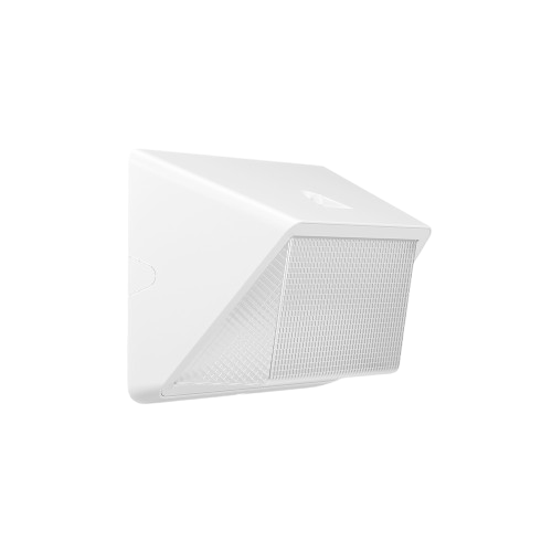 A white outdoor wall pack shown against a plain white background.