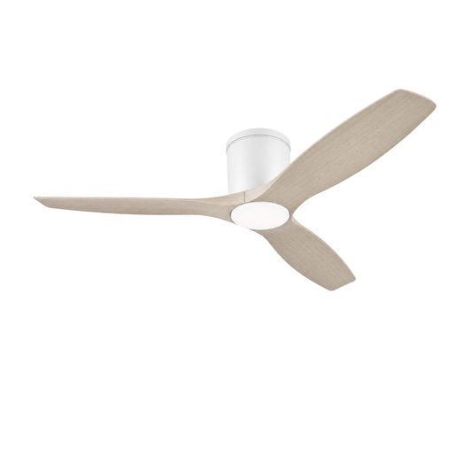 Medinah Power | VAIL52 Series | 18W | 6-Speed Selectable | Matte White Finish with Light Driftwood Blades
