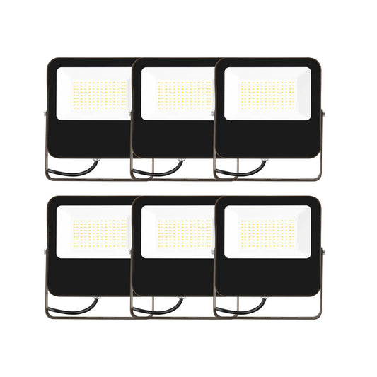 savr® LED Flood Light w/ Yoke and Photocell | CCT & Wattage Selectable | E-FLA Series | 5800 Lumens | 40W | Bronze | 6-Pack