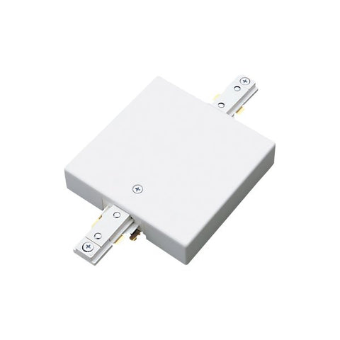 T-Bar Adjustable Connector/Feed for 2-Circuit Track | White