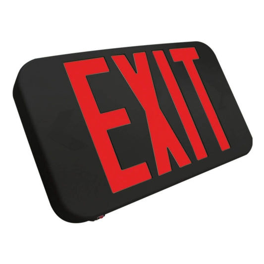 C-Lite Compact LED Exit Sign | Battery Backup | Red Letters | Self-Test | Black or White