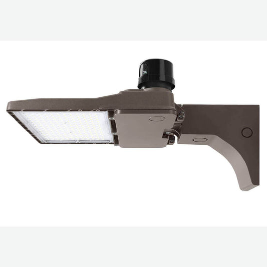 GKOLED® LED Area Light w/ Square Pole Mount | 120-277V | Type 3 | GKOALG5 Series | 21,000 Lumens | 150W | 5000K | Dark Bronze | w/ Photocell